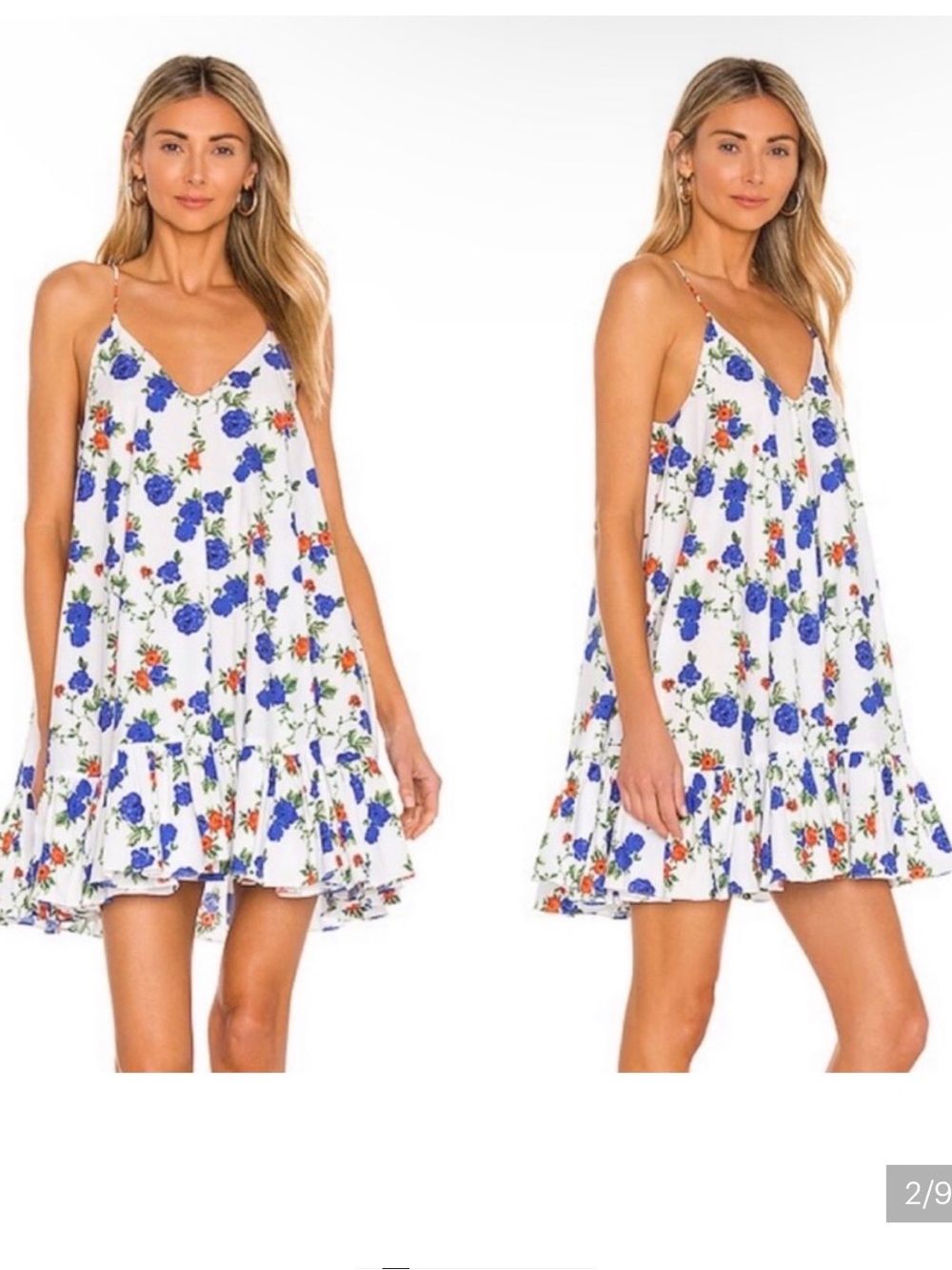 Caroline Constas White Mini Dress with Blue & Orange Floral Print